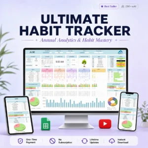 Ultimate Habit Tracker Google Sheets template preview