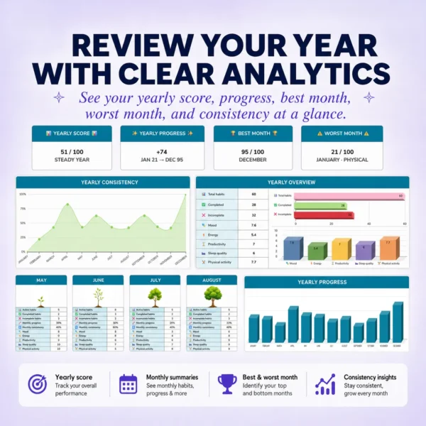 Yearly Habit Analytics Ultimate Habit Tracker yearly analytics overview