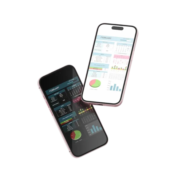 Comparison of light and dark mode habit tracker on two smartphones.