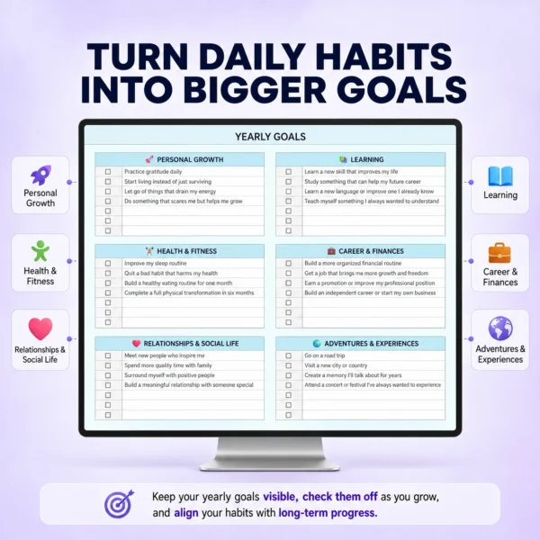 Yearly Goals Dashboard Ultimate Habit Tracker yearly goals dashboard